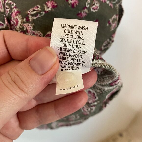 Croft & Barrow 100% Cotton Paisley Print Button Front Shirt Blouse - Picture 7 of 8